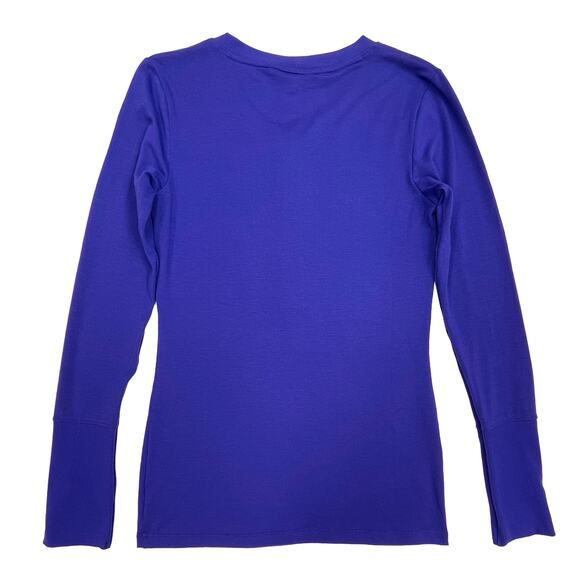 Under Armour ColdGear Henley Sz S Women's Blue Purple Iris Long Length Knit Top - Picture 4 of 7